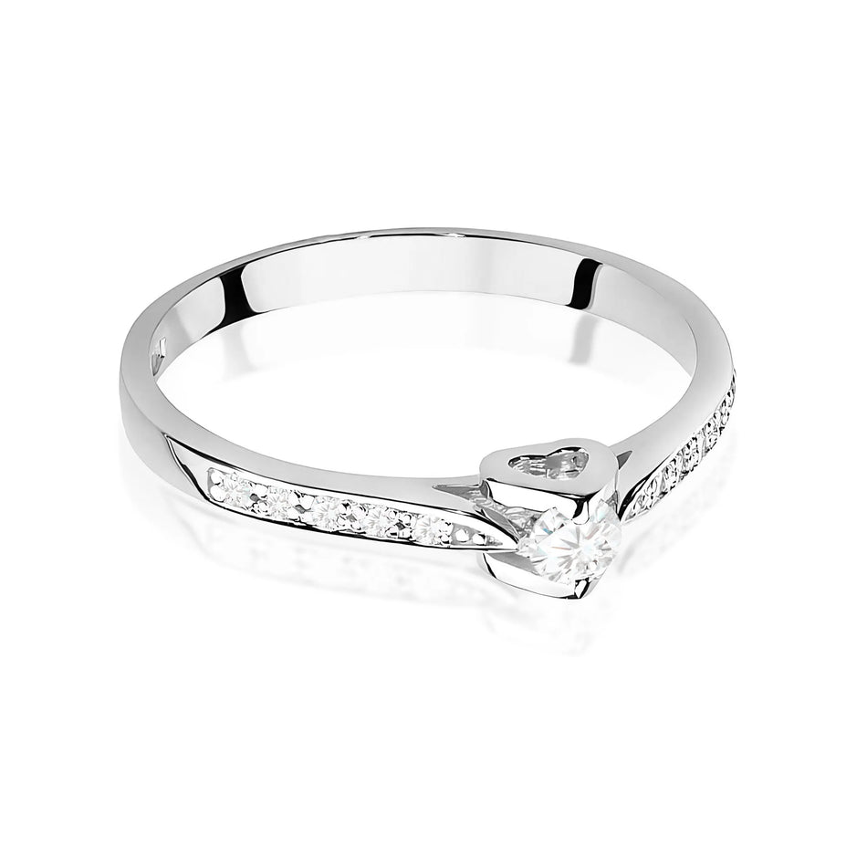 Goldring mit 0,10 ct und 0,05 ct Diamanten