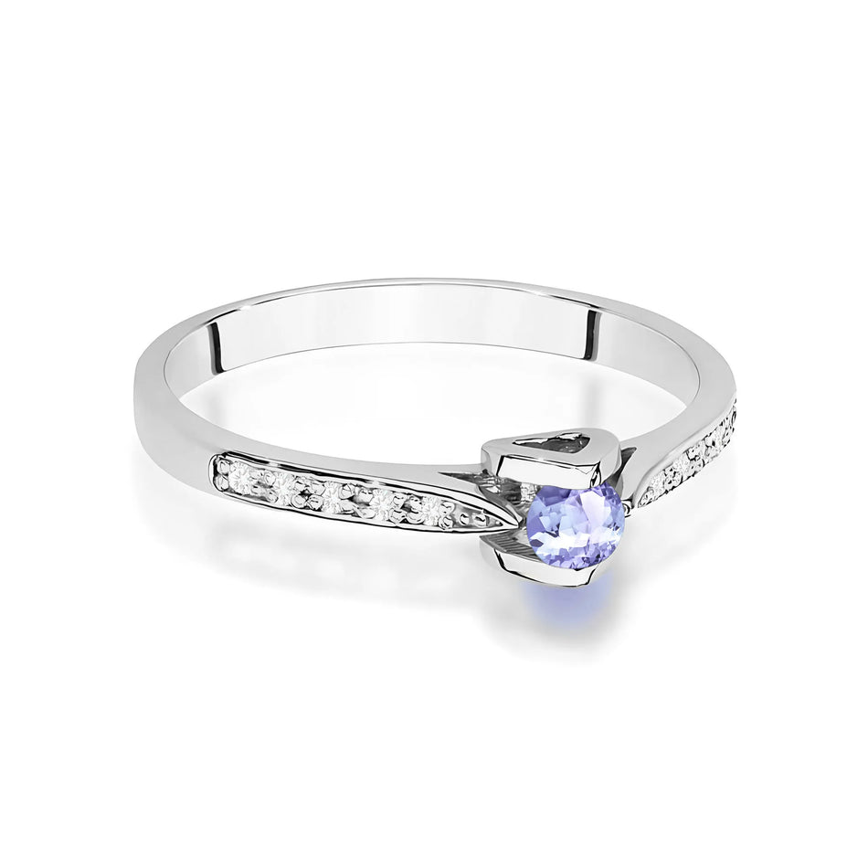 Gold Ring with 0.15ct Tansanit and 0.05ct Diamonds