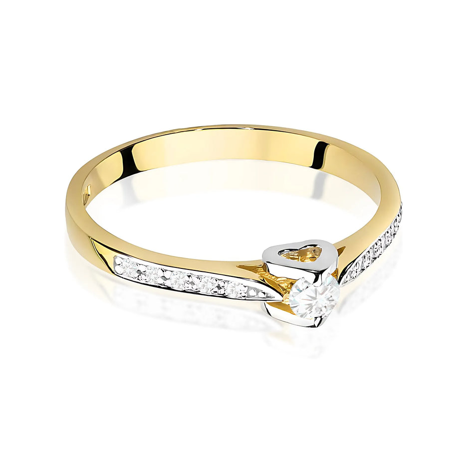 Gold Ring with 0.10ct and 0.05ct Diamonds
