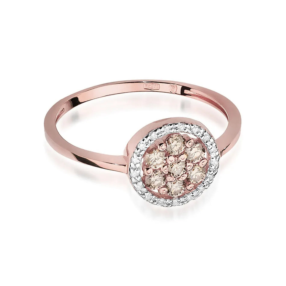 Goldring mit 0,10 ct und 0,20 ct Diamanten