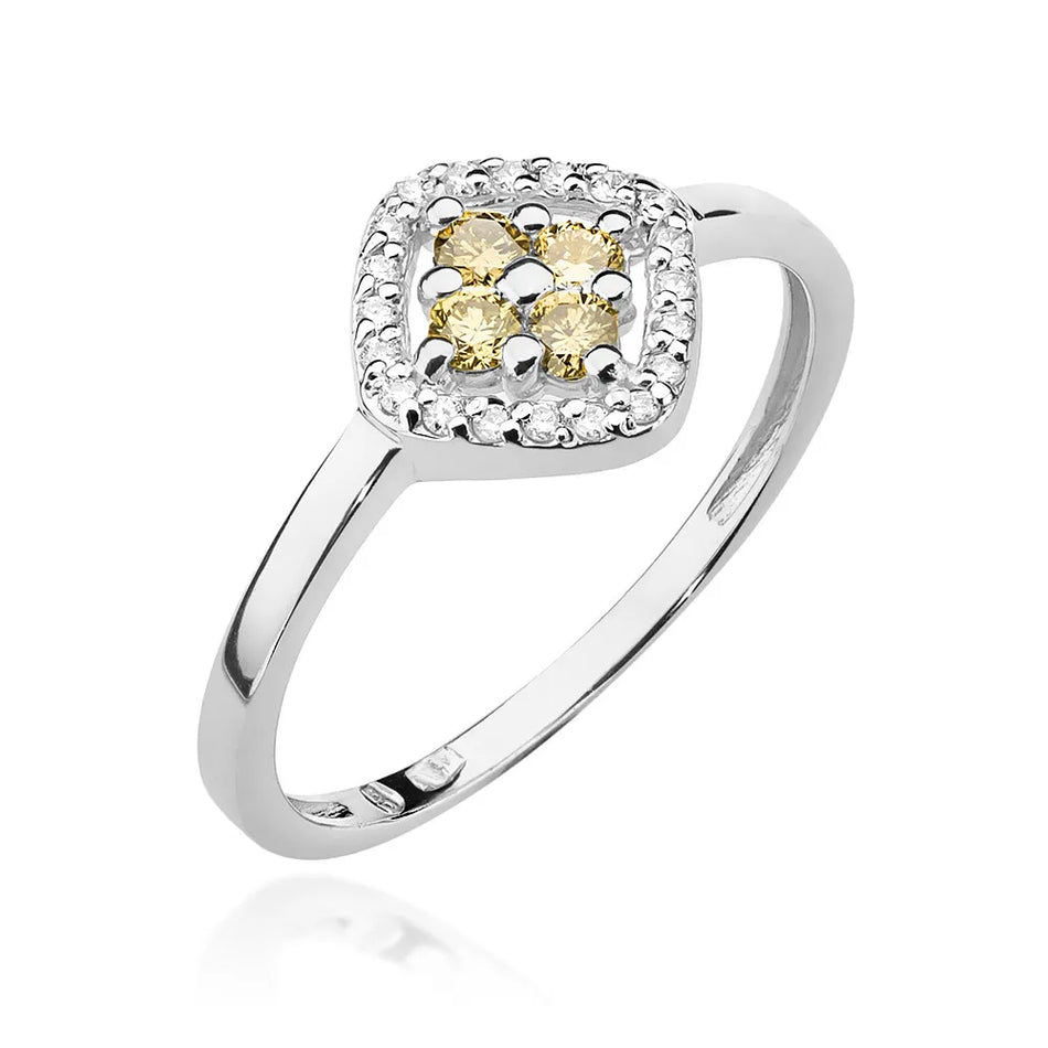 Goldring mit 0,10 ct und 0,20 ct Diamanten