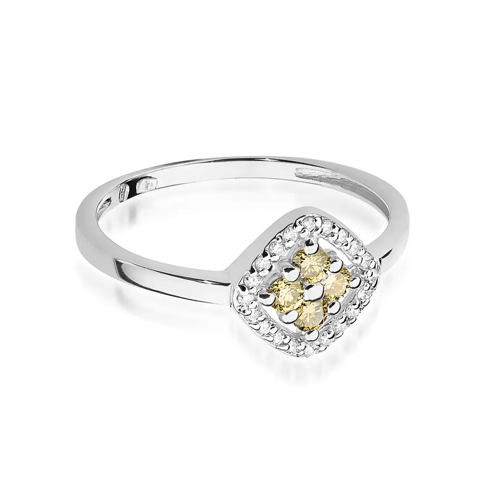 Goldring mit 0,10 ct und 0,20 ct Diamanten