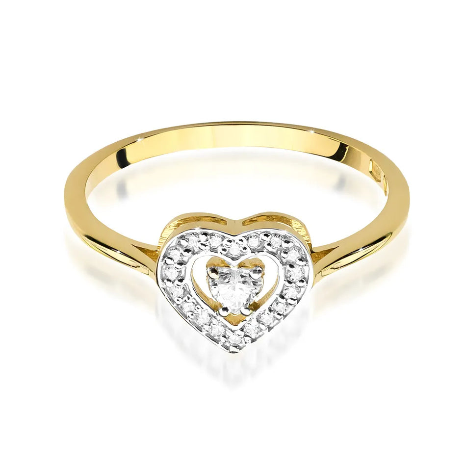 Goldring mit 0,10 ct und 0,09 ct Diamanten