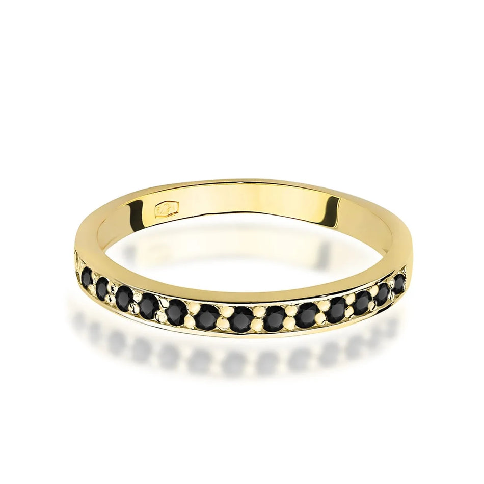Gold Ring with 0.20ct Black Diamonds
