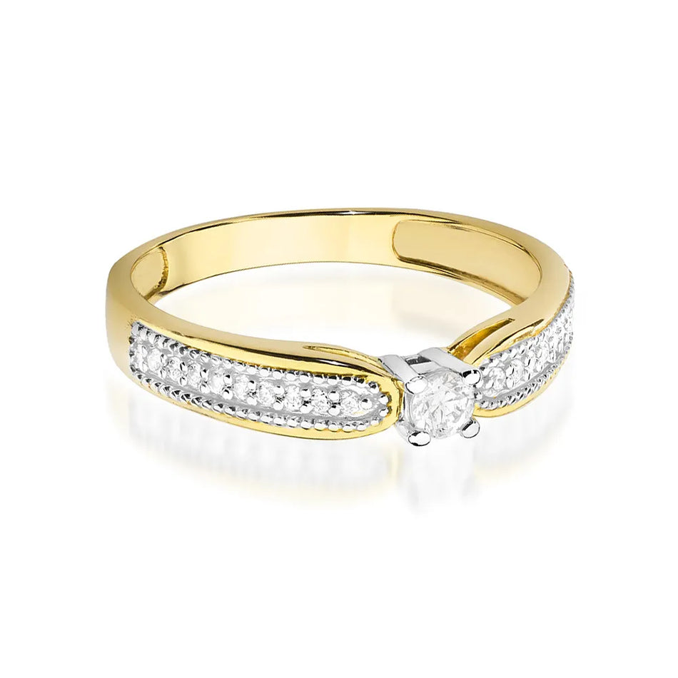 Gold Ring with 0.08ct and 0.09ct Diamonds