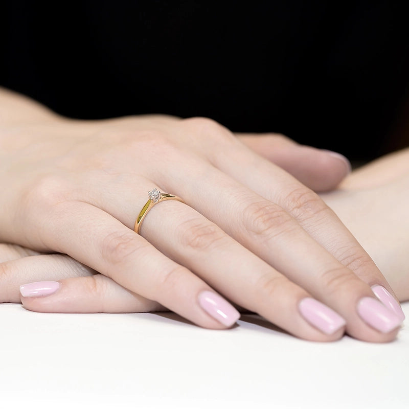 Gold Ring with Zirconia