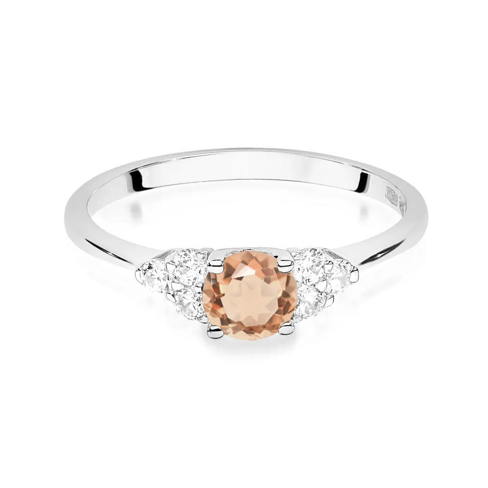 Goldring mit 0,40 ct Morganit und 0,18 ct Diamanten