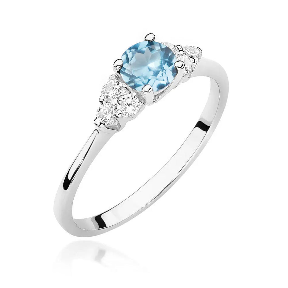 Goldring mit 0,50 ct Topas und 0,18 ct Diamanten