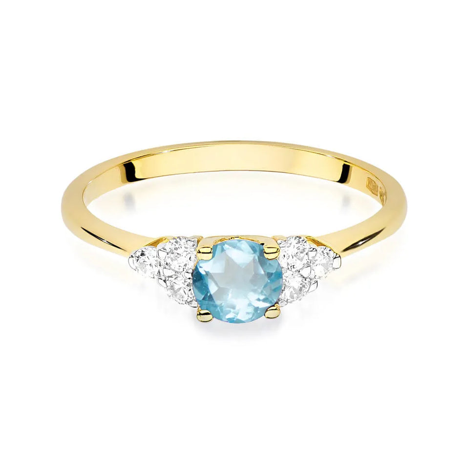 Goldring mit 0,50 ct Topas und 0,18 ct Diamanten