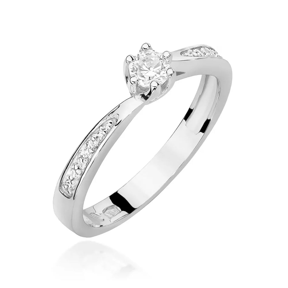 Goldring mit 0,15 ct und 0,05 ct Diamanten