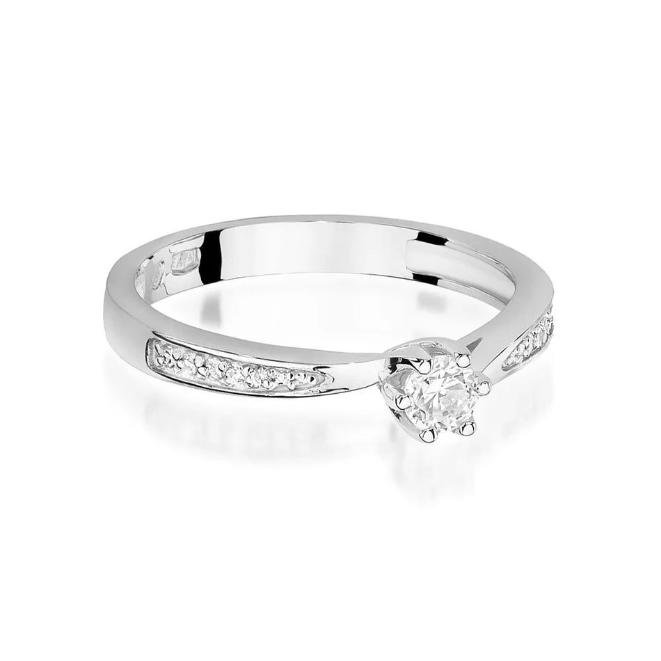 Goldring mit 0,15 ct und 0,05 ct Diamanten