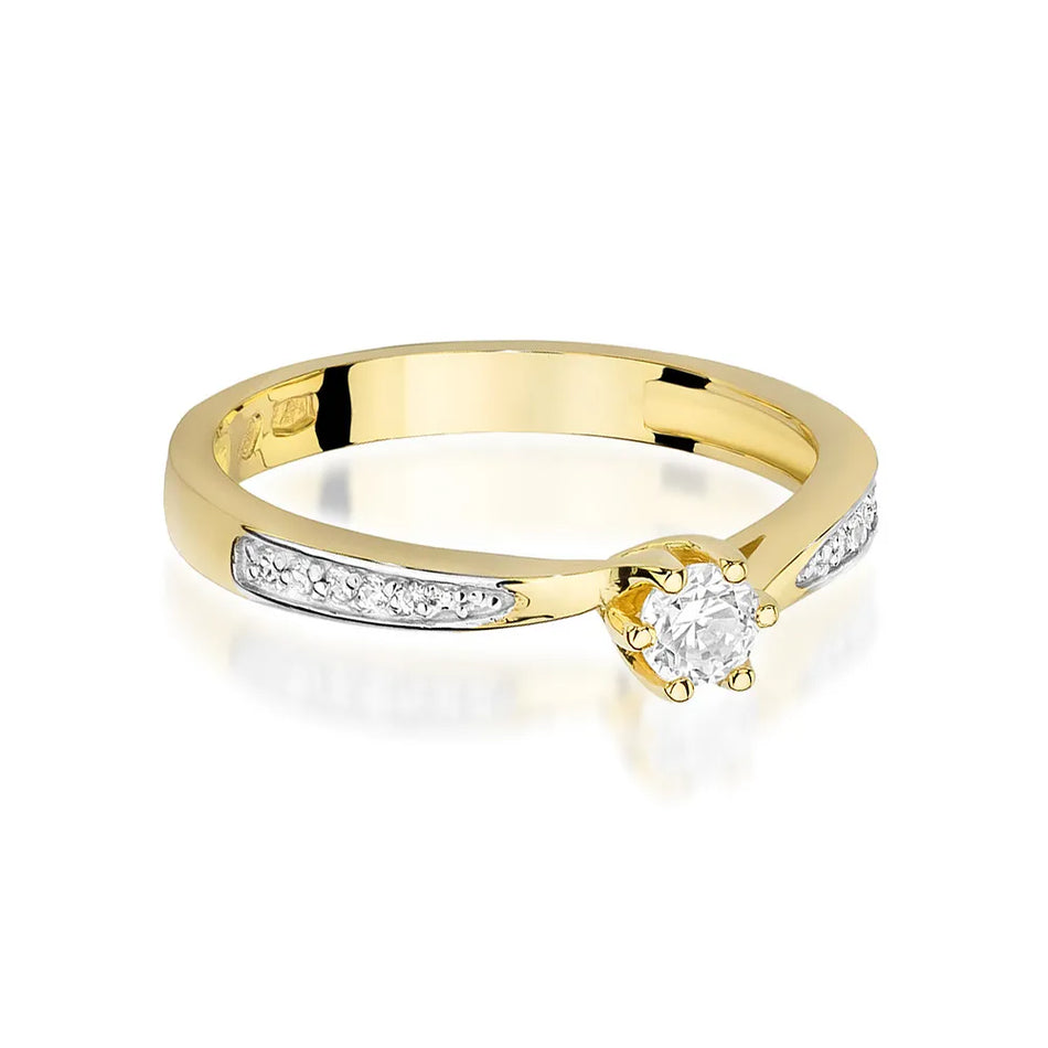 Goldring mit 0,15 ct und 0,05 ct Diamanten