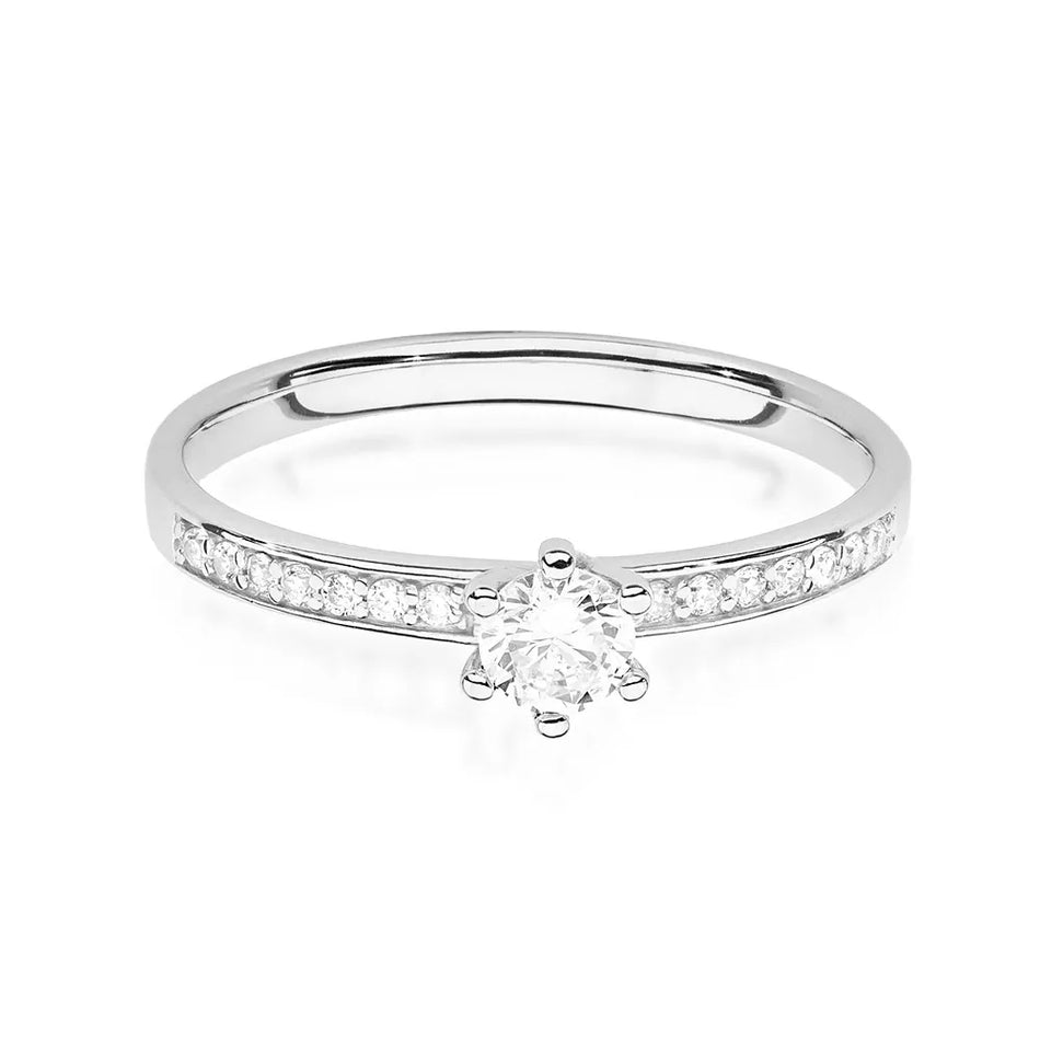 Goldring mit 0,10 ct und 0,07 ct Diamanten