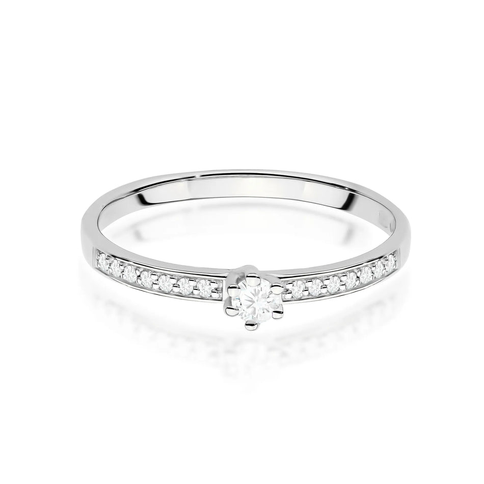 Gold Ring with 0.10ct and 0.07ct Lab-Diamonds