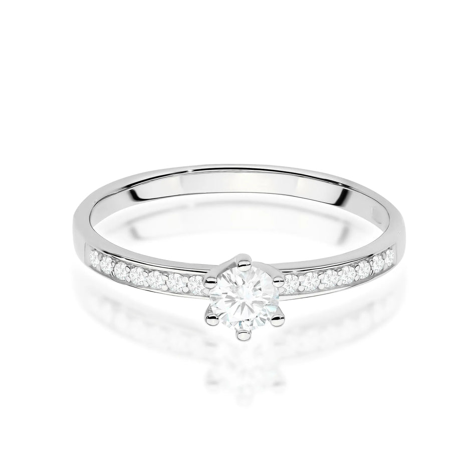 Gold Ring with 0.25ct and 0.12ct Lab-Diamonds