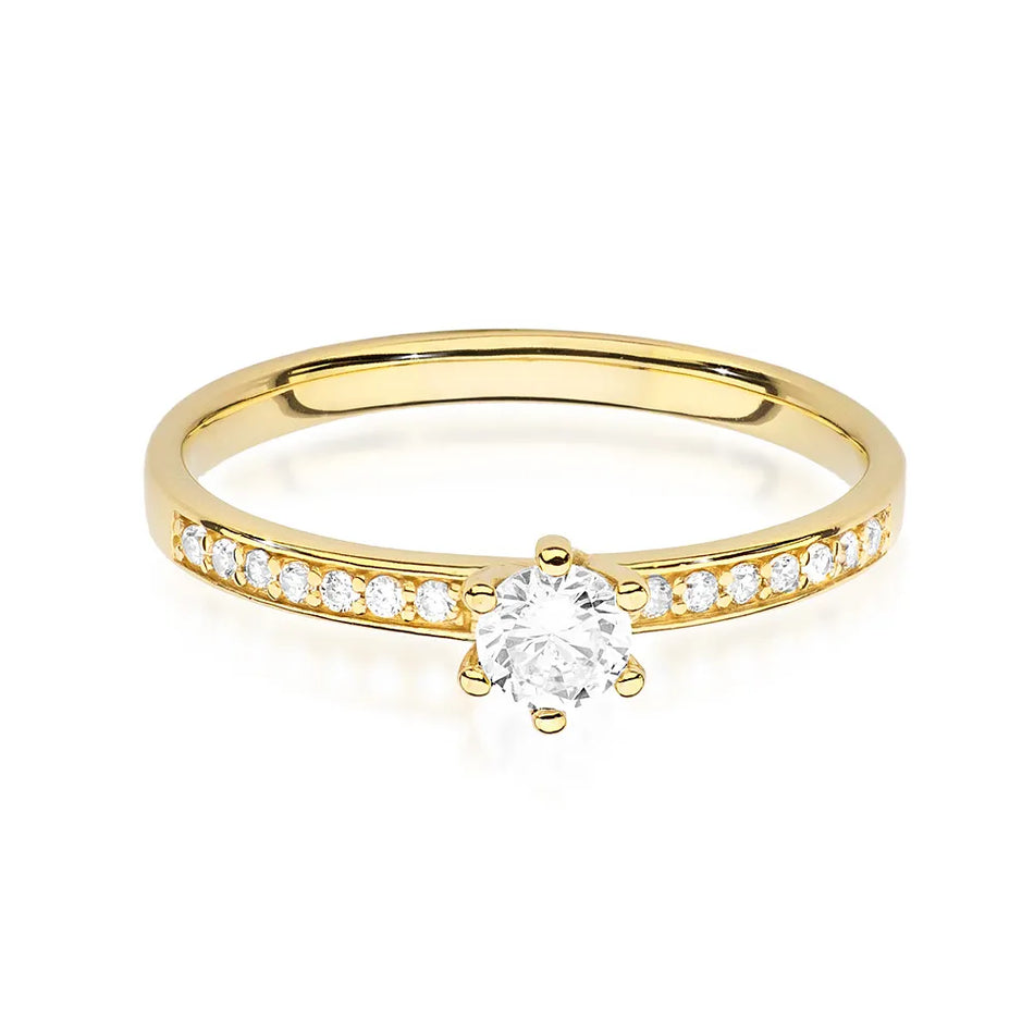 Gold Ring with 0.10ct and 0.07ct Diamonds