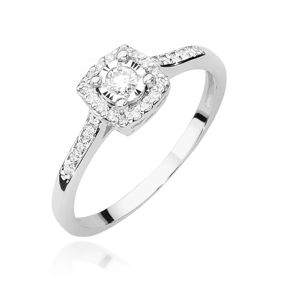 Goldring mit 0,08 ct und 0,13 ct Diamanten