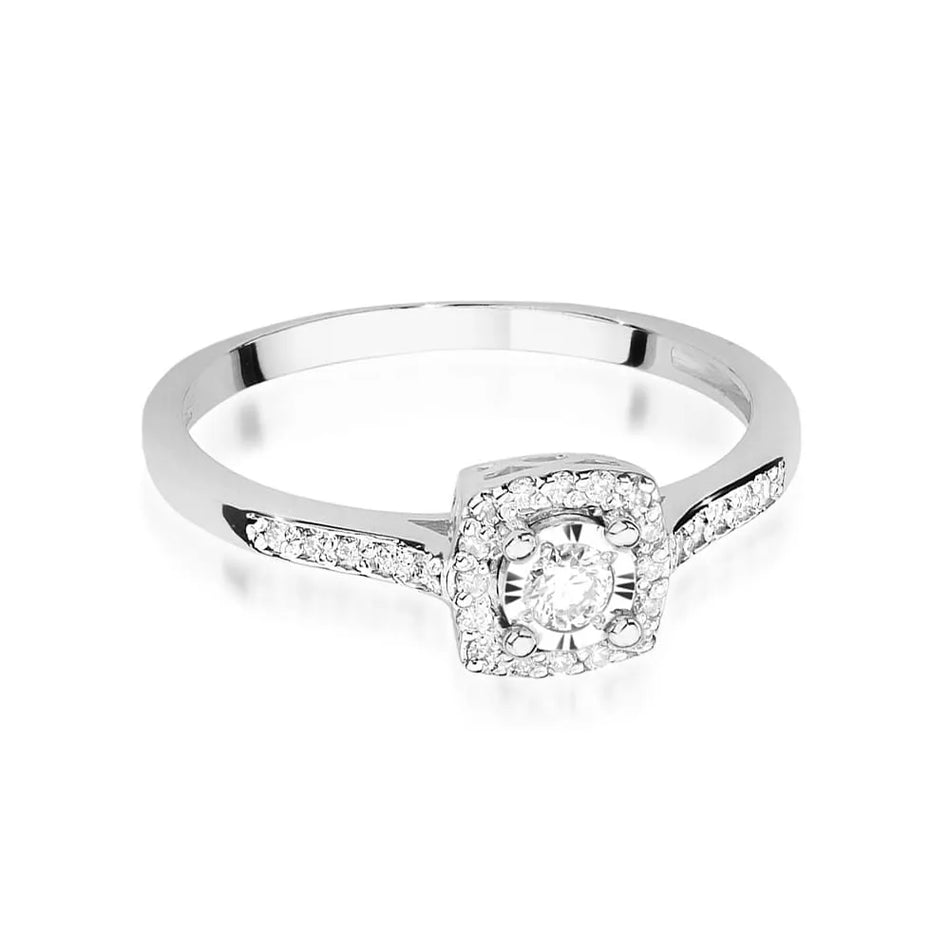 Goldring mit 0,08 ct und 0,13 ct Diamanten
