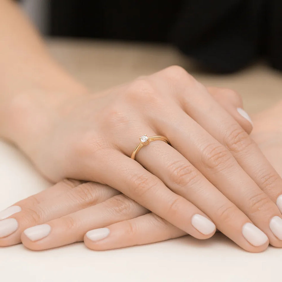 Gold Ring with 0.02ct Diamond