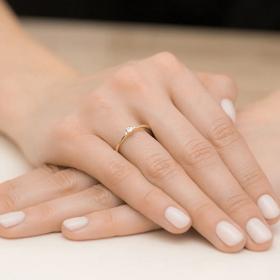 Gold Ring with 0.02ct Diamonds