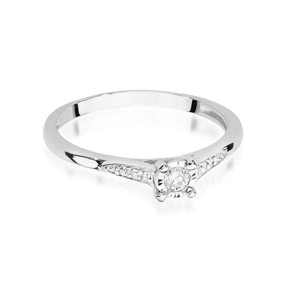 Goldring mit 0,08 ct und 0,03 ct Diamanten