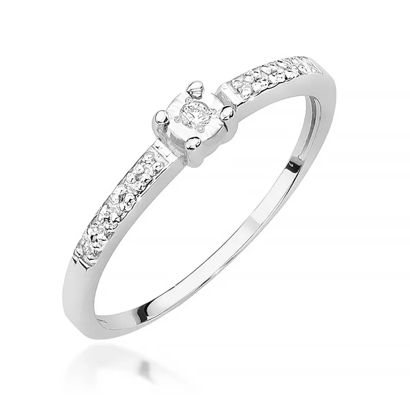 Goldring mit 0,02 ct und 0,05 ct Diamanten