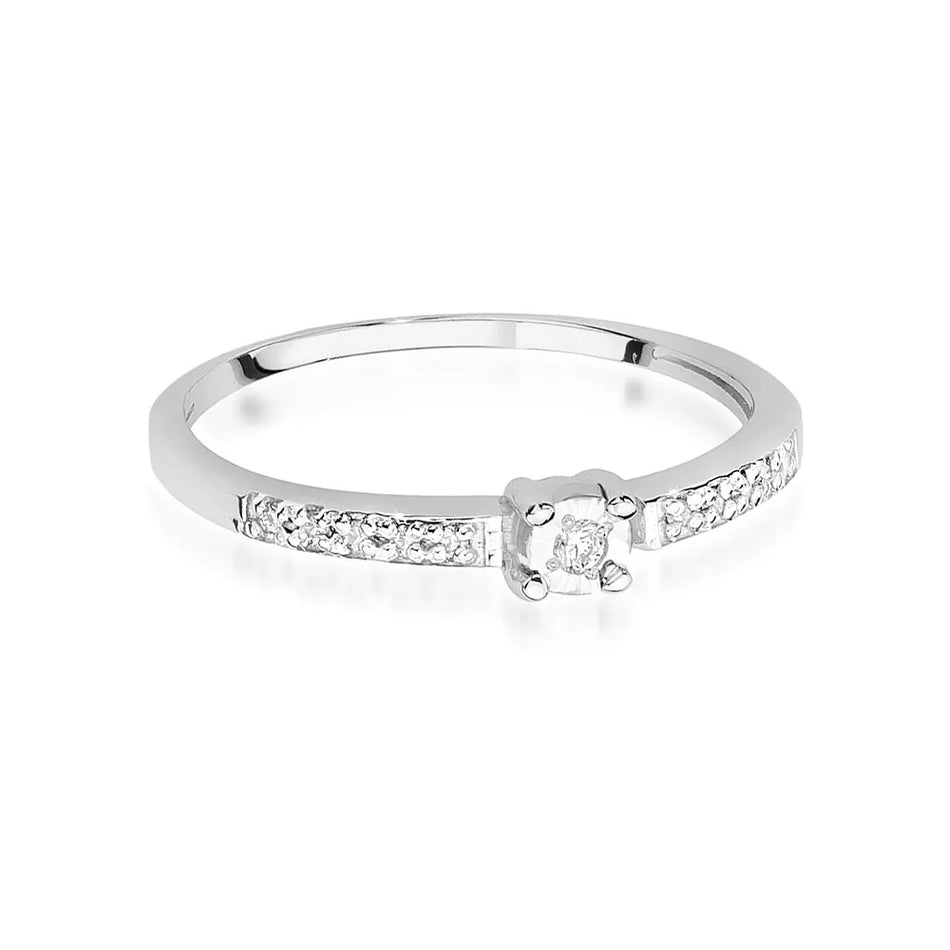 Goldring mit 0,02 ct und 0,05 ct Diamanten
