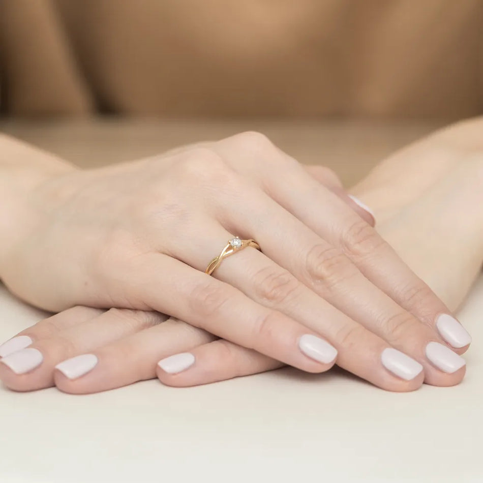 Gold Ring with 0.03ct Diamond