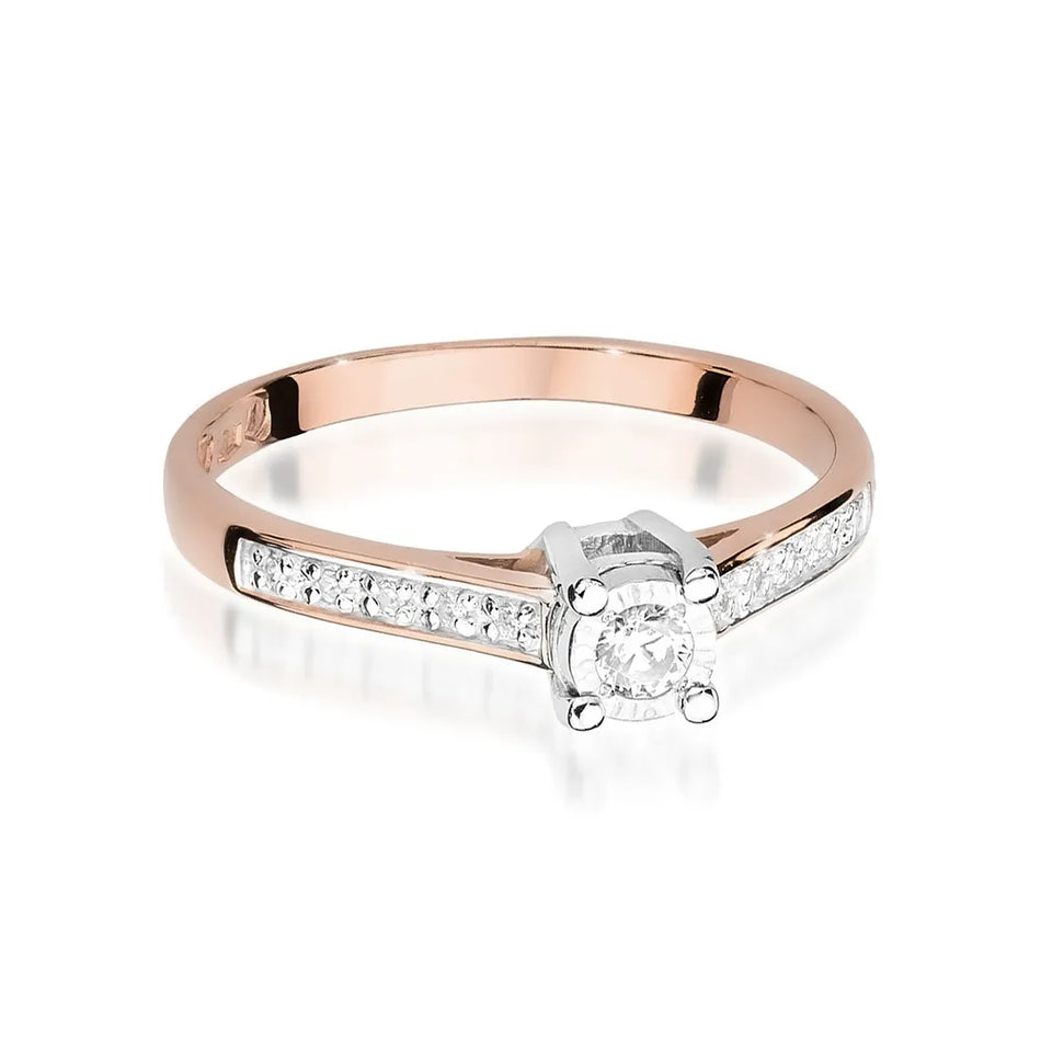 Gold Ring with 0.08ct and 0.05ct Diamonds