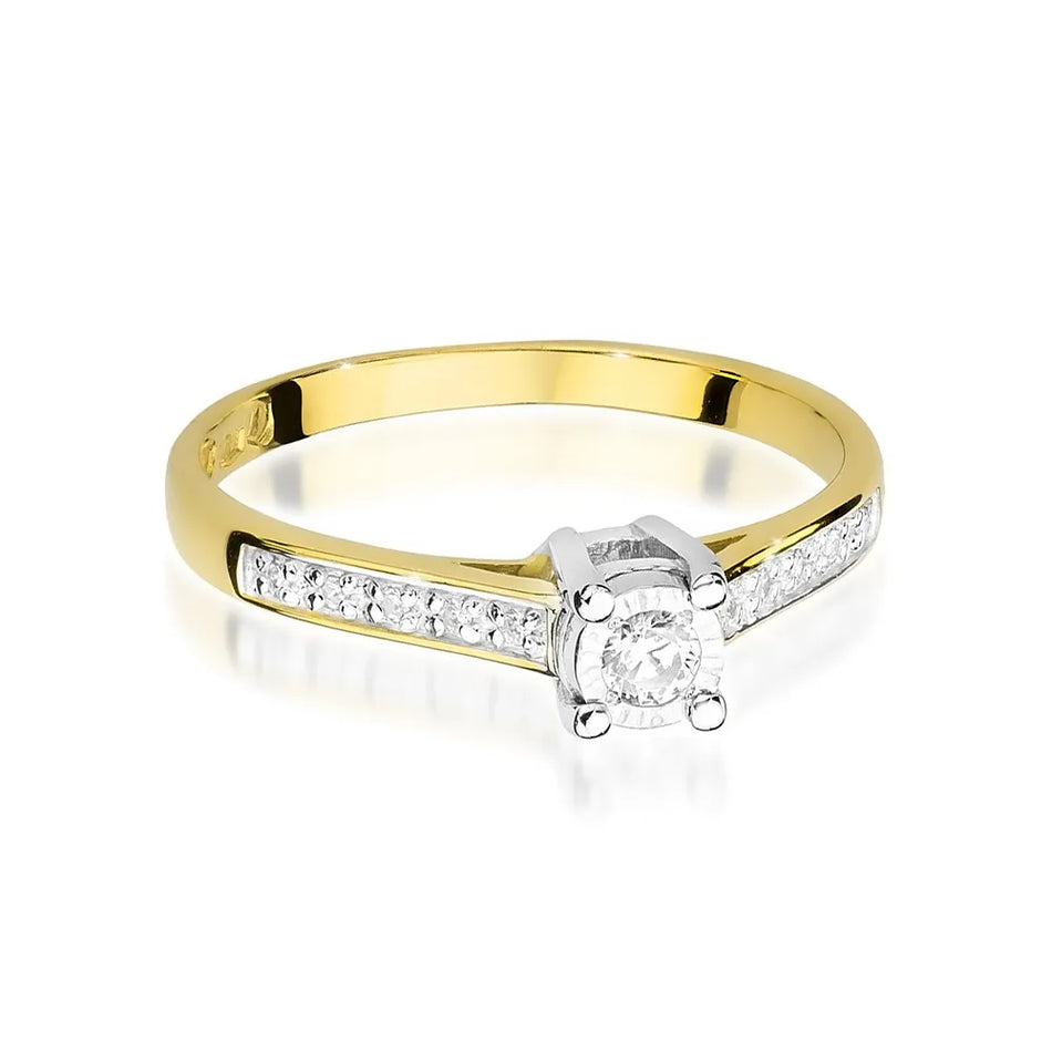 Gold Ring with 0.08ct and 0.05ct Diamonds