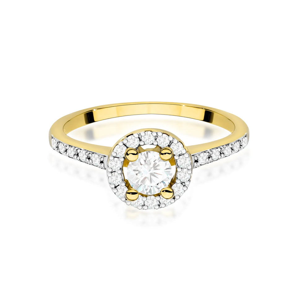 Gold Ring with 0.30ct Lab-grown Diamond and 0.224ct Diamonds