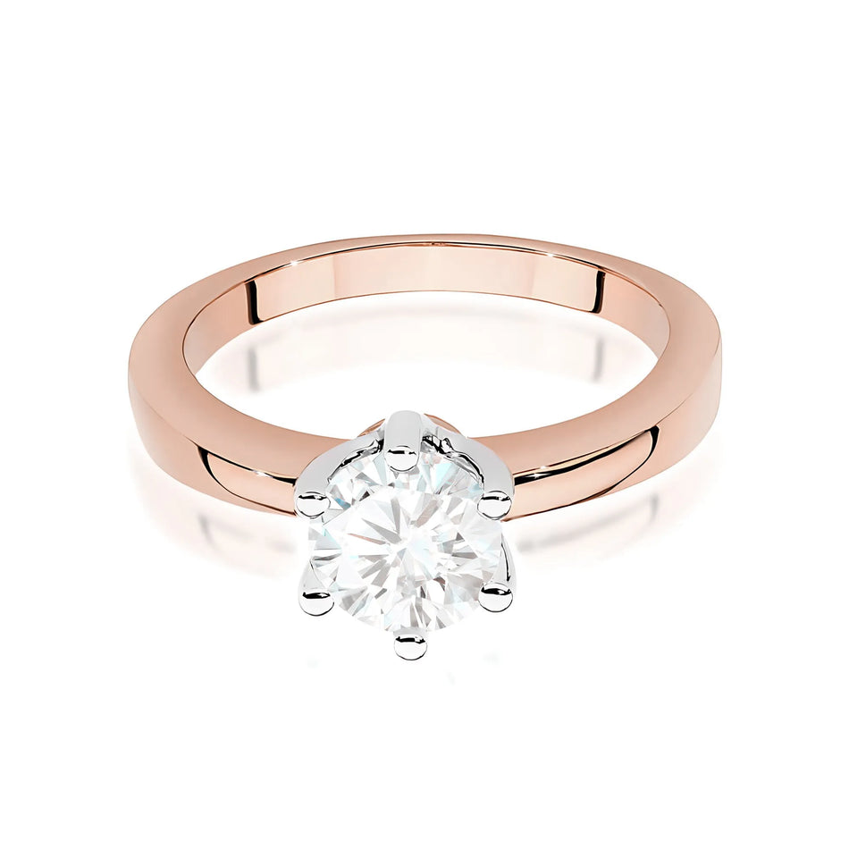 Gold Ring with 0.70ct Lab-Diamond