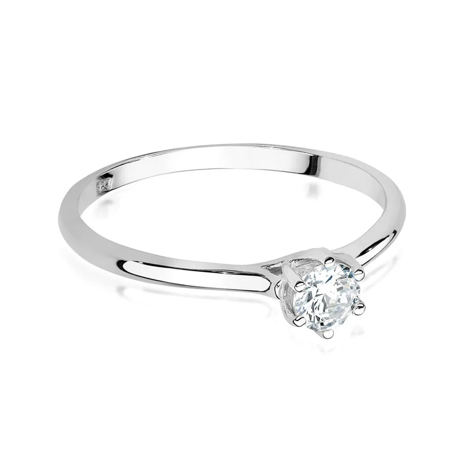 Gold Ring with 0.20ct and 0.01ct Diamonds