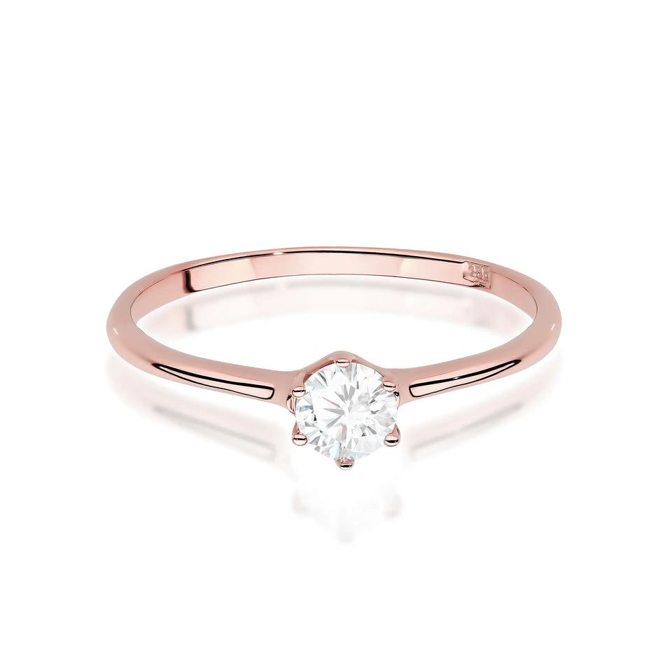 Gold Ring with 0.25ct and 0.01ct Lab-Diamonds
