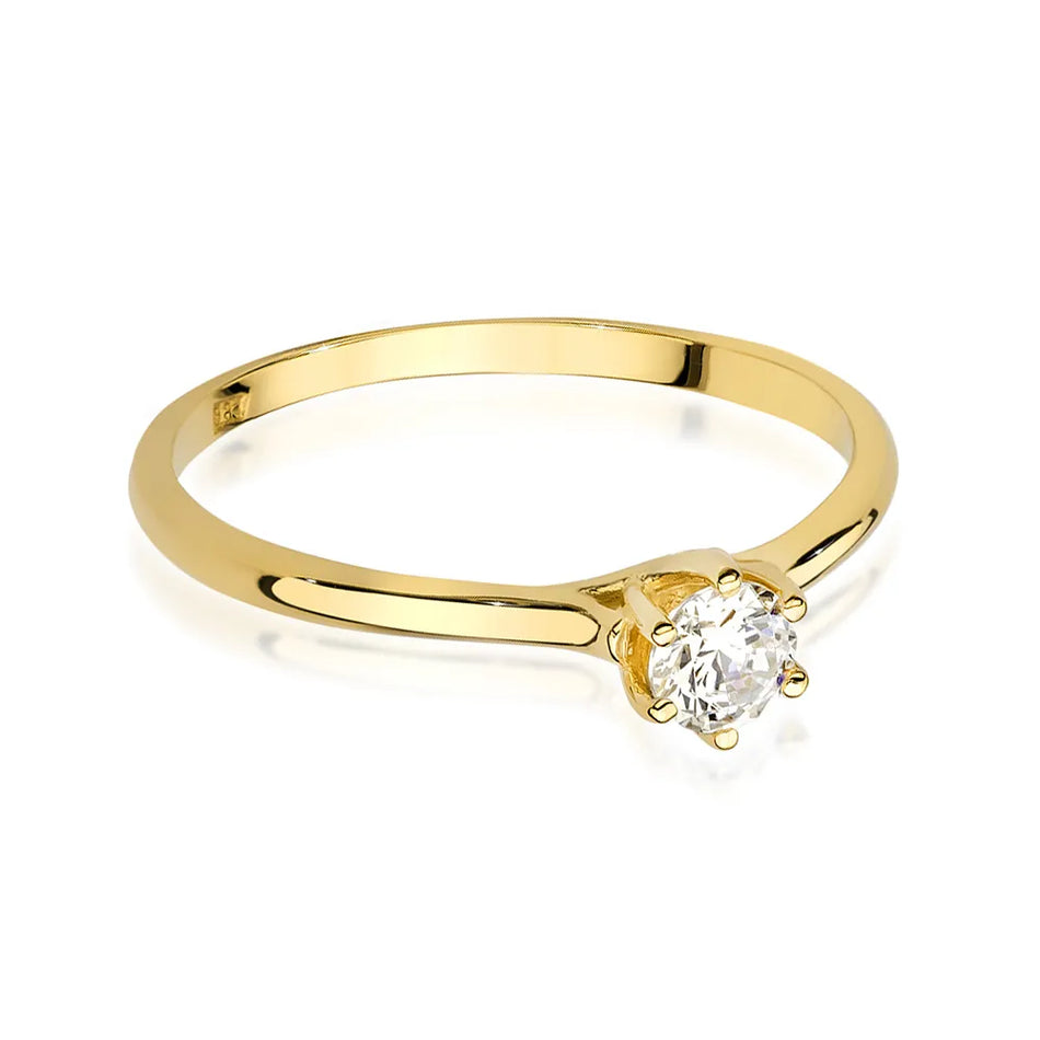 Gold Ring with 0.20ct and 0.01ct Diamonds