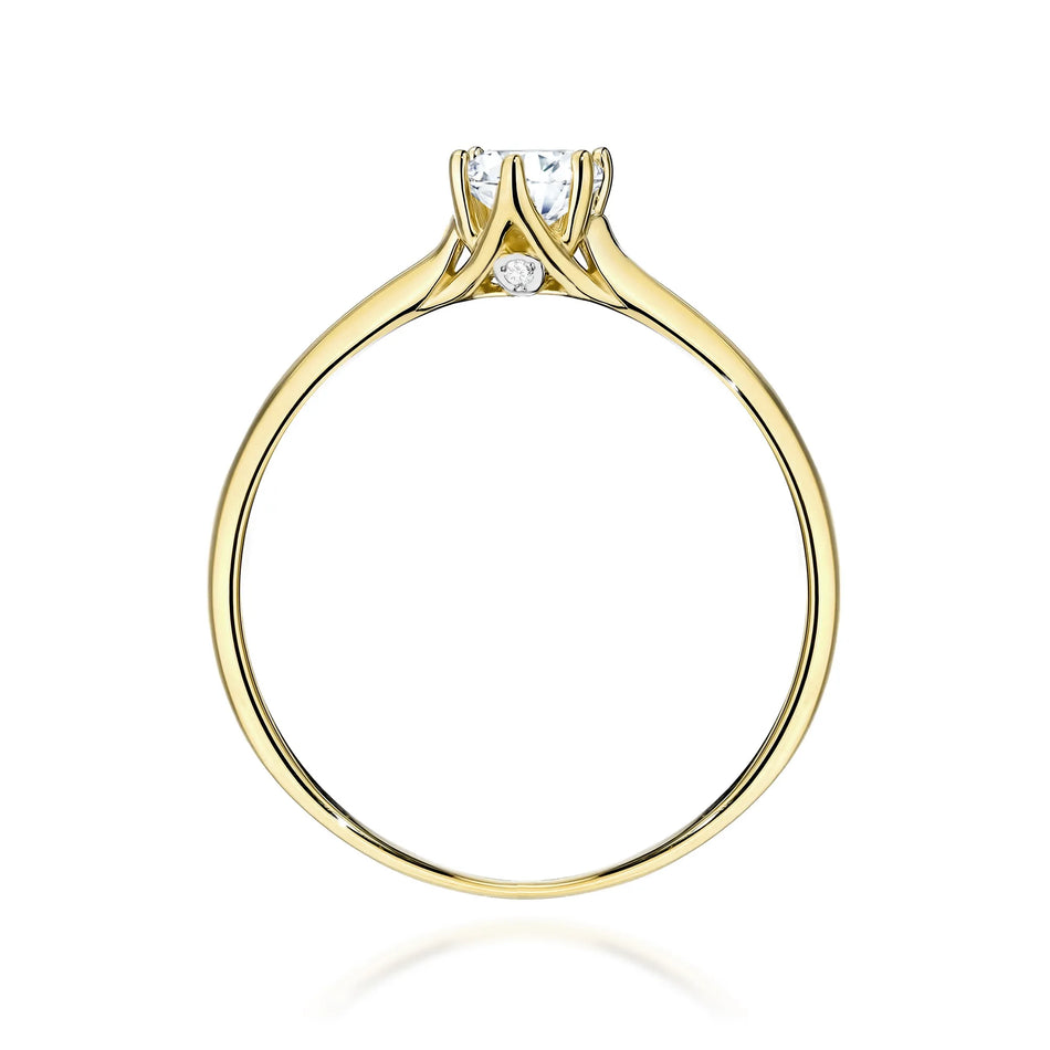 Gold Ring with 0.25ct and 0.01ct Lab-Diamonds