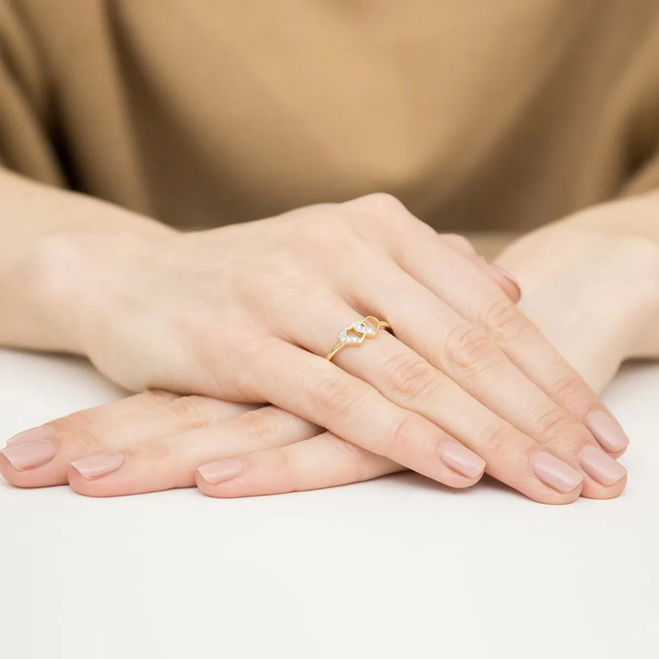 Goldring mit 0,06 ct Diamanten