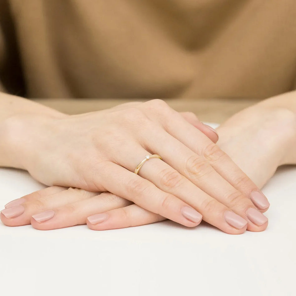 Gold Ring with 0.04ct Diamond