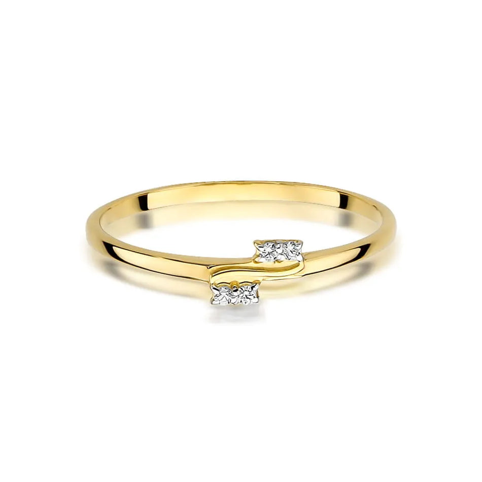 Goldring mit 0,034 ct Diamanten