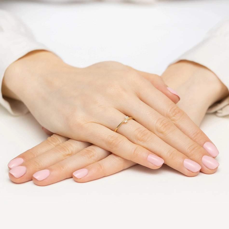 Gold Ring with 0.034ct Diamonds