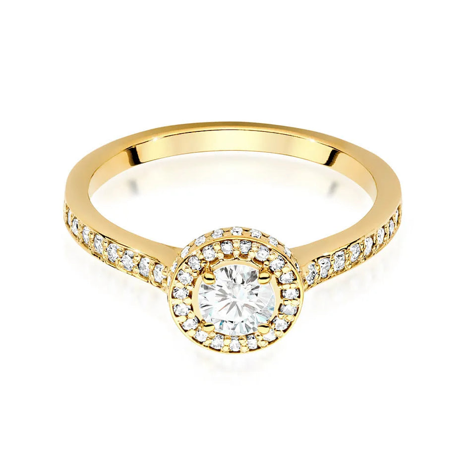 Goldring mit 0,40 ct und 0,343 ct Diamanten