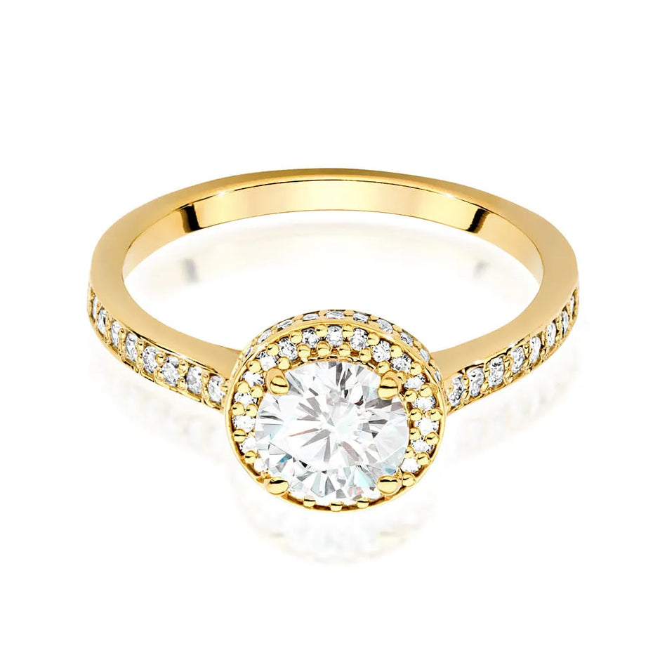 Goldring mit 0,70 ct und 0,383 ct Diamanten