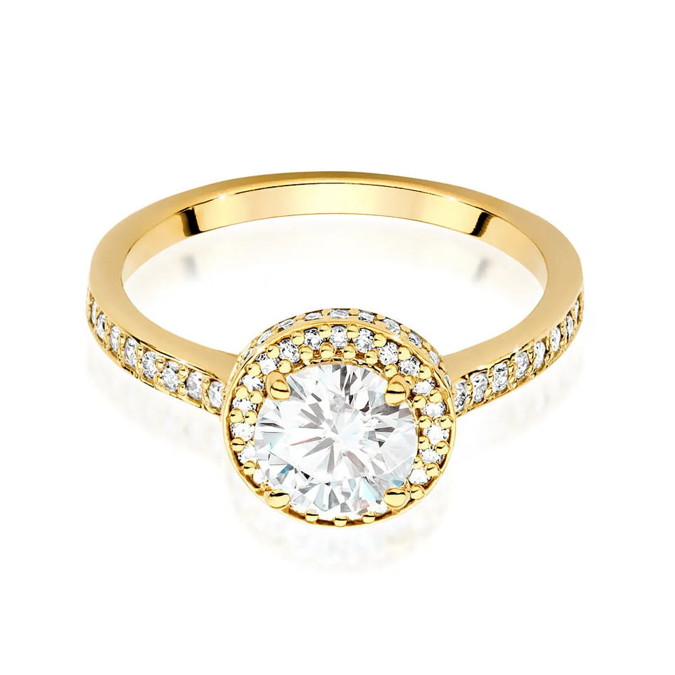 Goldring mit 1,00 ct und 0,383 ct Diamanten