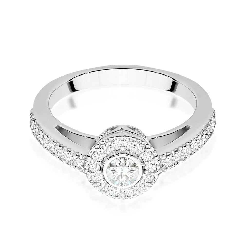 Goldring mit 0,15 ct und 0,225 ct Diamanten