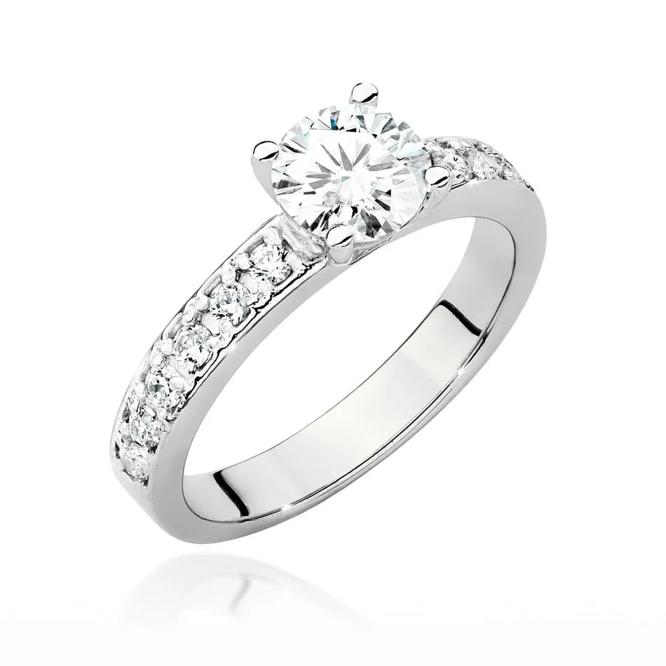 Goldring mit 0,70 ct und 0,24 ct Diamanten