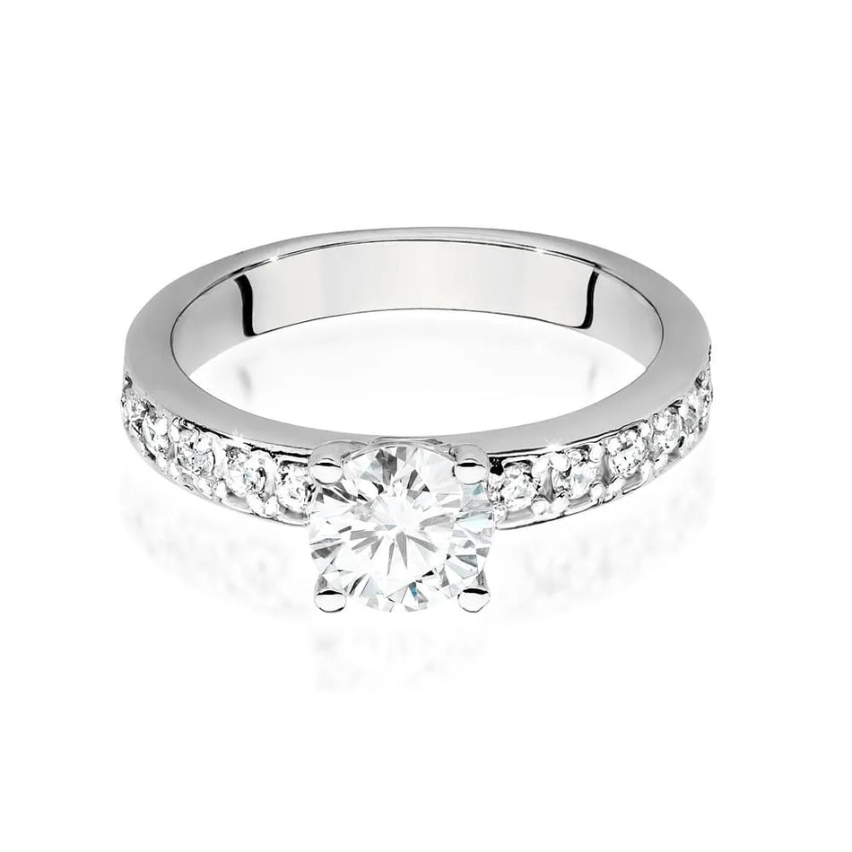 Goldring mit 0,70 ct und 0,24 ct Diamanten