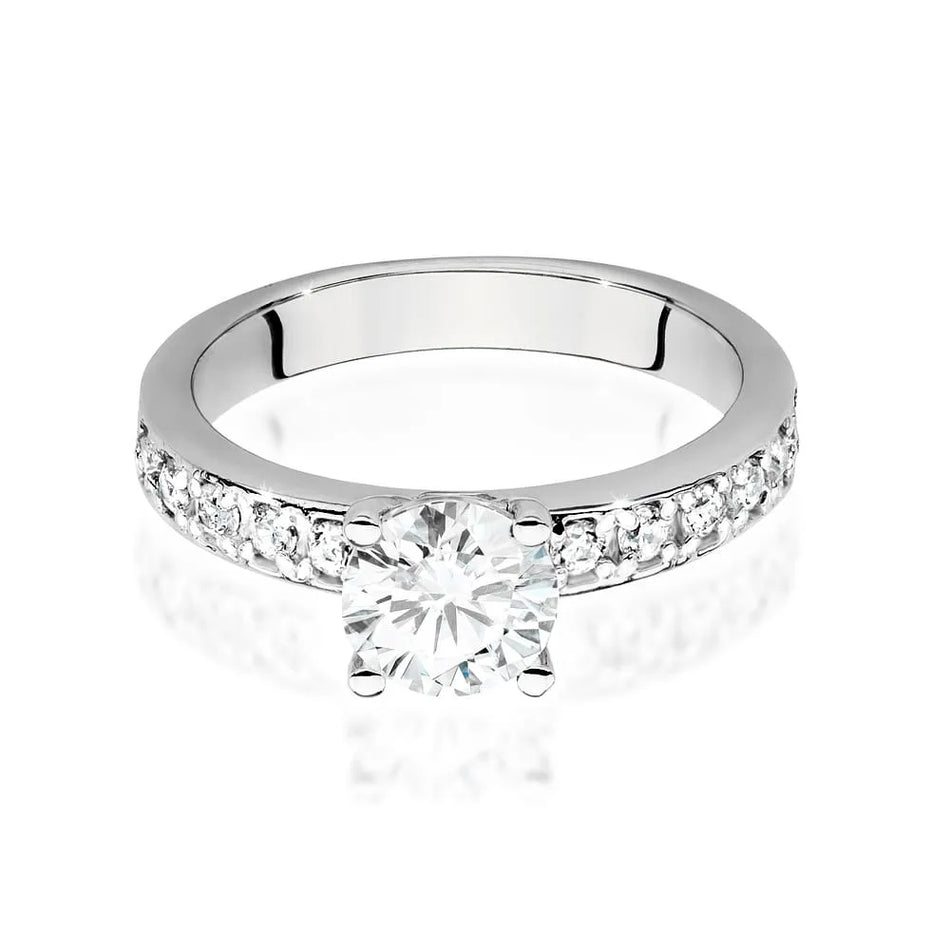 Goldring mit 1,00 ct und 0,24 ct Diamanten