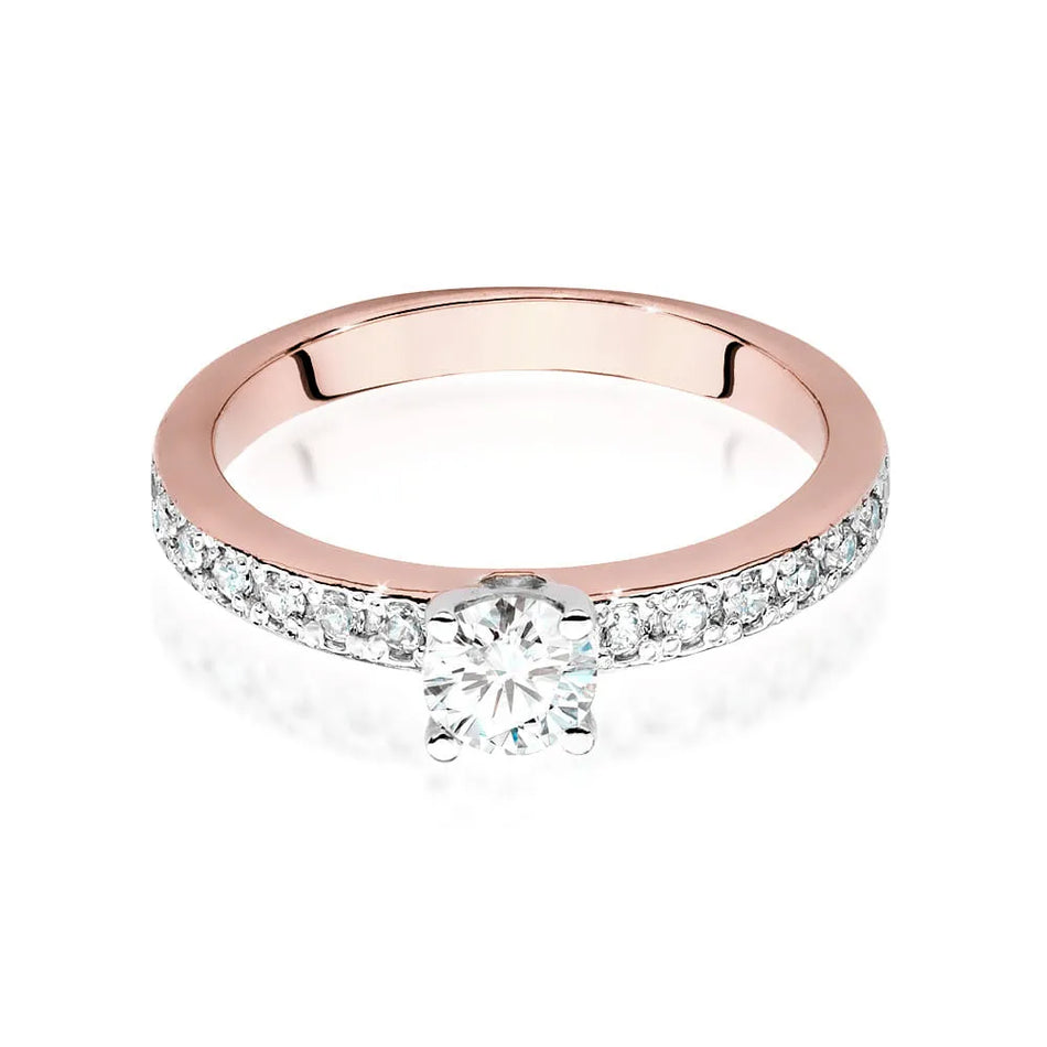 Goldring mit 0,50 ct und 0,203 ct Diamanten