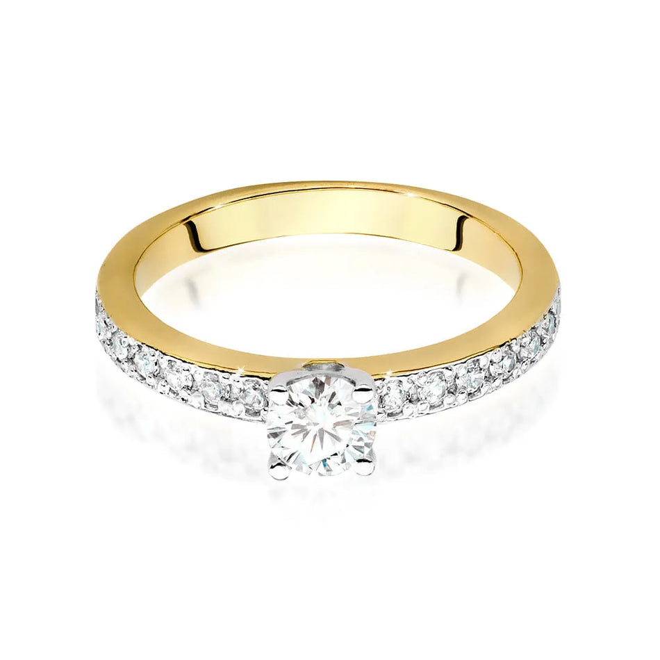 Goldring mit 0,50 ct und 0,203 ct Diamanten