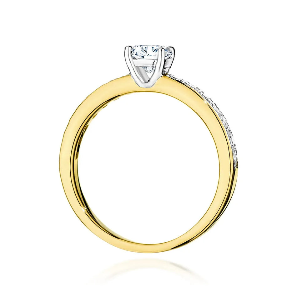 Goldring mit 0,50 ct und 0,203 ct Diamanten